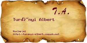Turányi Albert névjegykártya